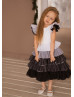 Black Tulle Tiered Flower Girl Dress